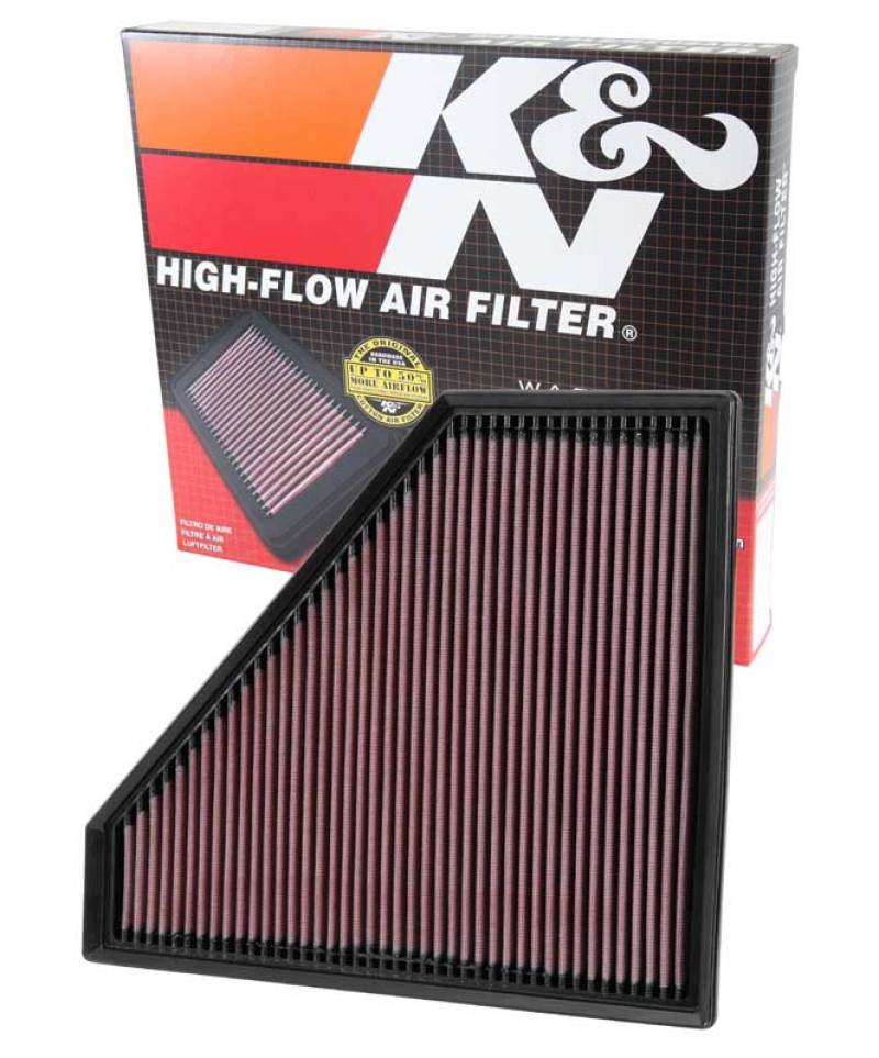 K&N Replacement Panel Air Filter 12.313in OS L x 10.313in OS W x 1.188in H for 13-14 Cadillac ATS K&N Engineering Air Filters - Drop In  AXOPROS
