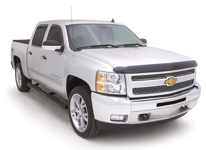 Lund 01-13 Chevy Silverado 1500 Crew Cab 5in. Oval Curved Steel Nerf Bars - Black LUND Nerf Bars  AXOPROS
