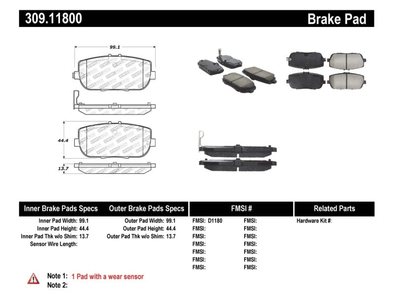 StopTech OE Fit Rear Sport Brake Pads Stoptech Brake Pads - Performance  AXOPROS