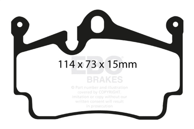 EBC 04-08 Porsche Boxster (Cast Iron Rotors only) 2.7 Yellowstuff Rear Brake Pads EBC Brake Pads - Performance  AXOPROS