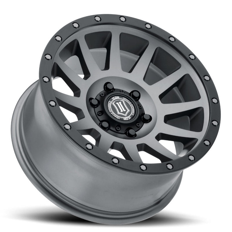 ICON Compression 18x9 6x135 6mm Offset 5.25in BS Titanium Wheel ICON Wheels - Cast  AXOPROS