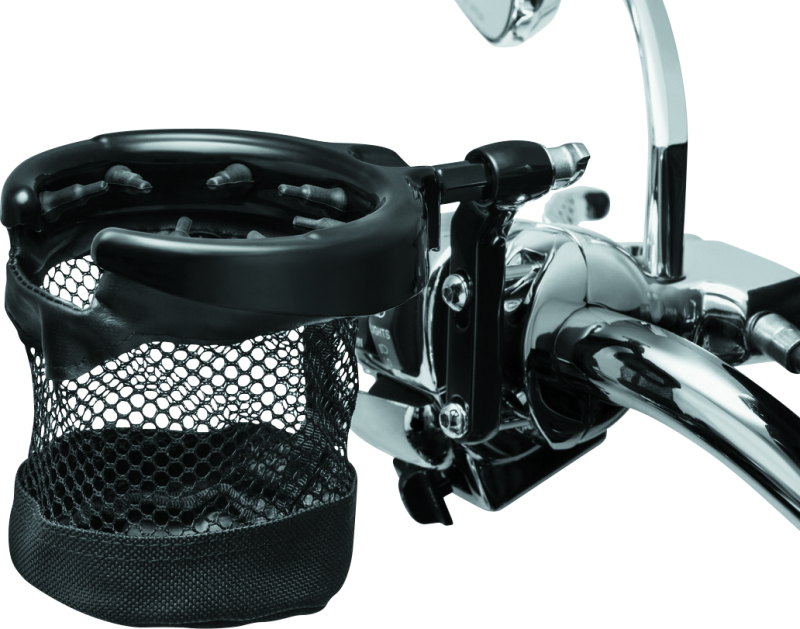 Kuryakyn Drink Holder With Basket Perch Mount Gloss Black Kuryakyn Cup Holders  AXOPROS