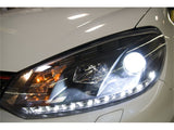 Spyder Volkswagen Golf/GTI 10-13 Projector Headlights Halogen Model- DRL Blk PRO-YD-VG10-DRL-BK SPYDER Headlights  AXOPROS