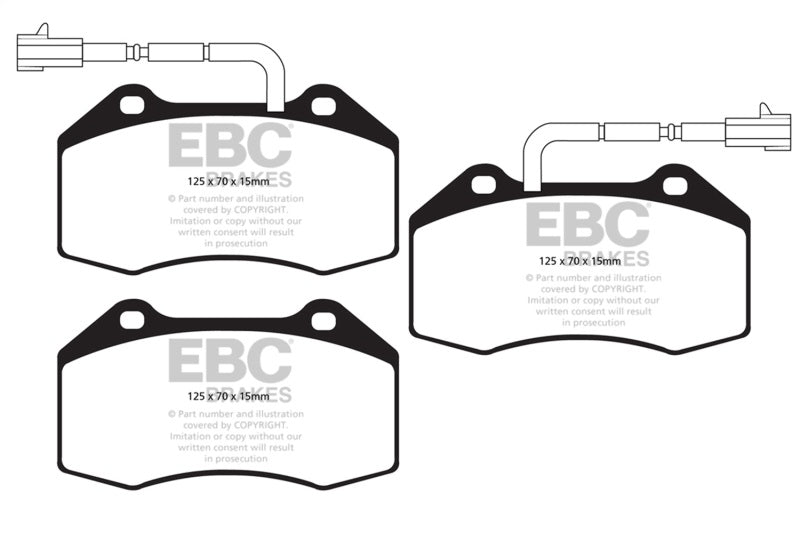 EBC 14+ Alfa Romeo 4C 1.75 Turbo Yellowstuff Front Brake Pads EBC Brake Pads - Performance  AXOPROS