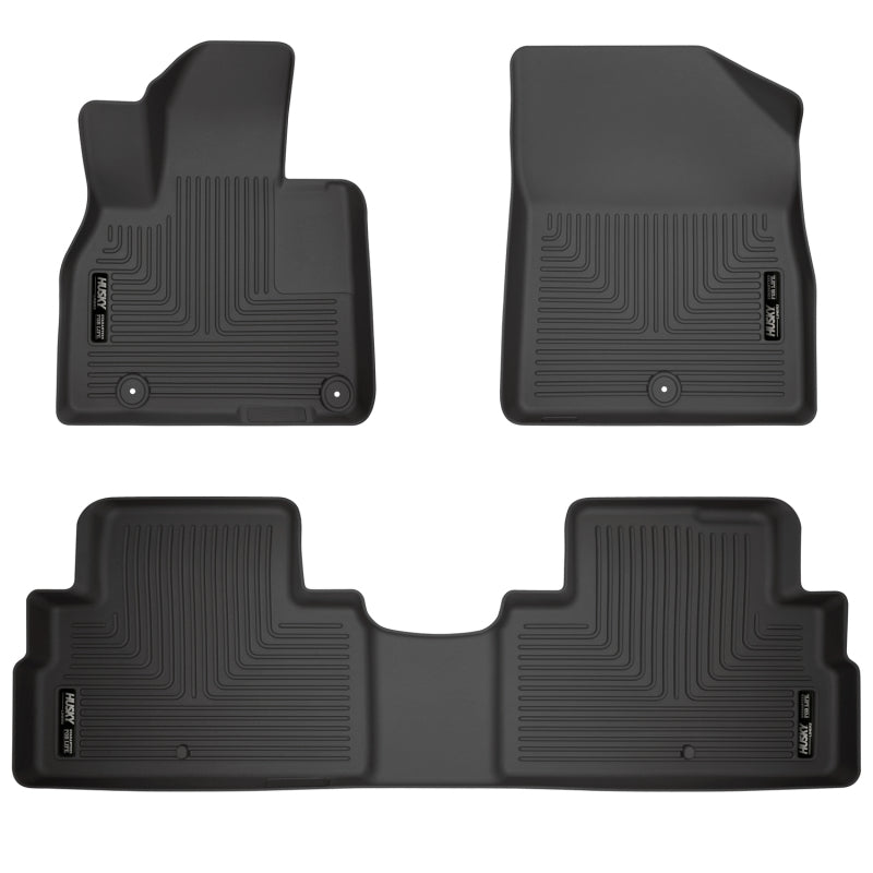 Husky Liners 2020 Kia Telluride Weatherbeater Black Front & 2nd Seat Floor Liners Husky Liners Floor Mats - Rubber  AXOPROS