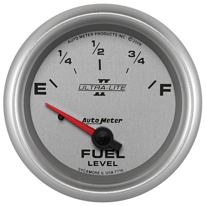 AutoMeter Gauge Fuel Level 2-5/8in. 240 Ohm(e) to 33 Ohm(f) Elec Ultra-Lite II AutoMeter Gauges  AXOPROS