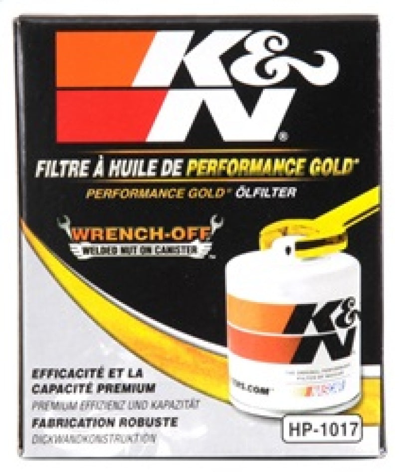 K&N 3.74inch / 2.98 OD Performance Gold Oil Filter K&N Engineering Oil Filters  AXOPROS