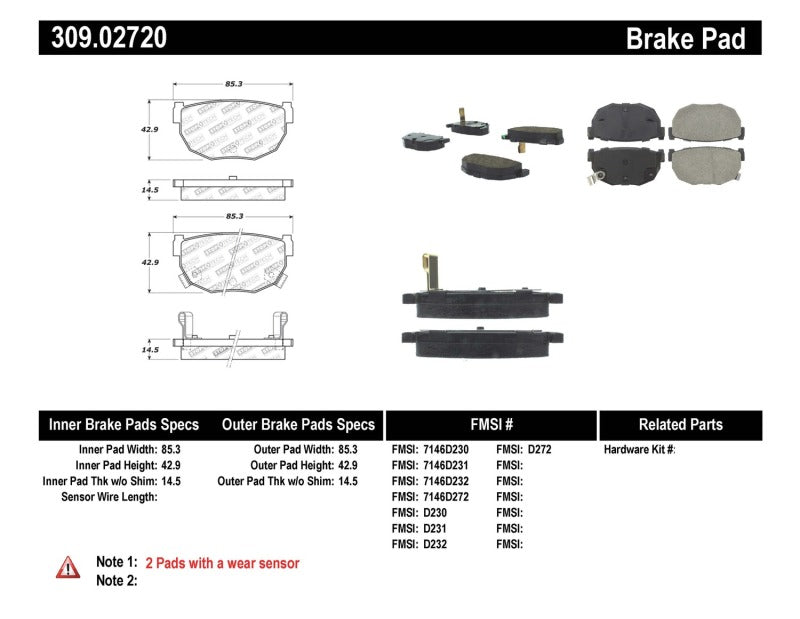 StopTech Performance 89-98 240SX Rear Brake Pads Stoptech Brake Pads - Performance  AXOPROS