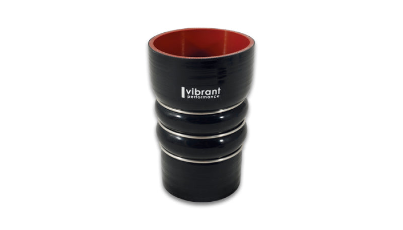 Vibrant Silicone Coupling 4 Ply Aramid CAC Hose 3in x 2.5in Inlet/Outlet - Black Vibrant Silicone Couplers & Hoses  AXOPROS