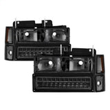 Xtune 92-94 Blazer Full Size Corner/LED Bumper Headlights Smoke HD-JH-CCK88-LED-AM-SM-SET SPYDER Headlights  AXOPROS