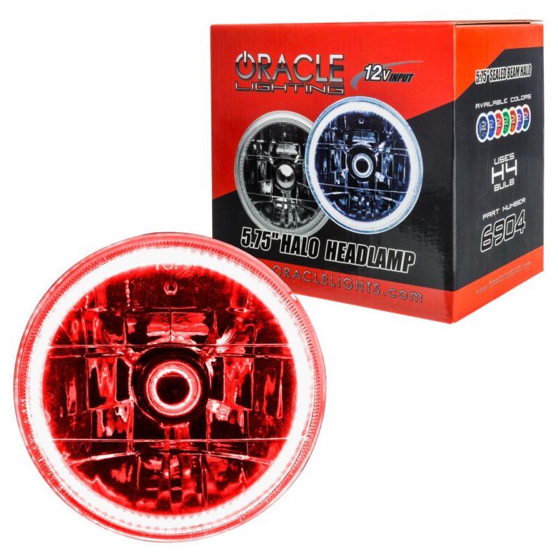 Oracle Pre-Installed Lights 5.75 IN. Sealed Beam - Red Halo SEE WARRANTY ORACLE Lighting Headlights  AXOPROS