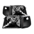 Xtune Ford Ranger 93-97 Crystal Headlights w/ Corner Lights 4pcs Sets Black HD-JH-FR93-SET-BK SPYDER Headlights  AXOPROS