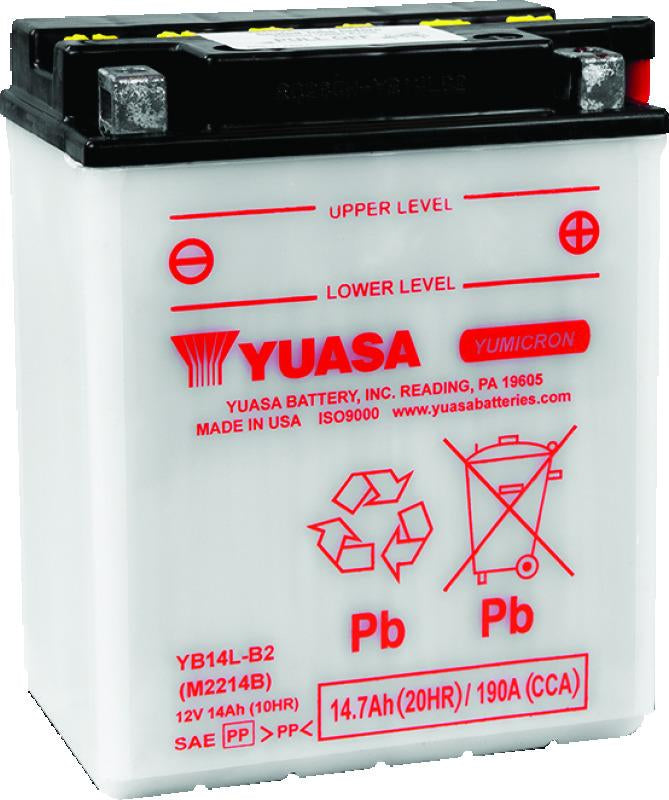 Yuasa Battery Yuasa YB14L-B2 Yumicron CX 12-Volt Battery Batteries aftermarket performance part