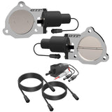 QTP 3.5in Bolt-On QTEC Dual Electric Cutout Valves - Pair QTP Exhaust Cutouts  AXOPROS