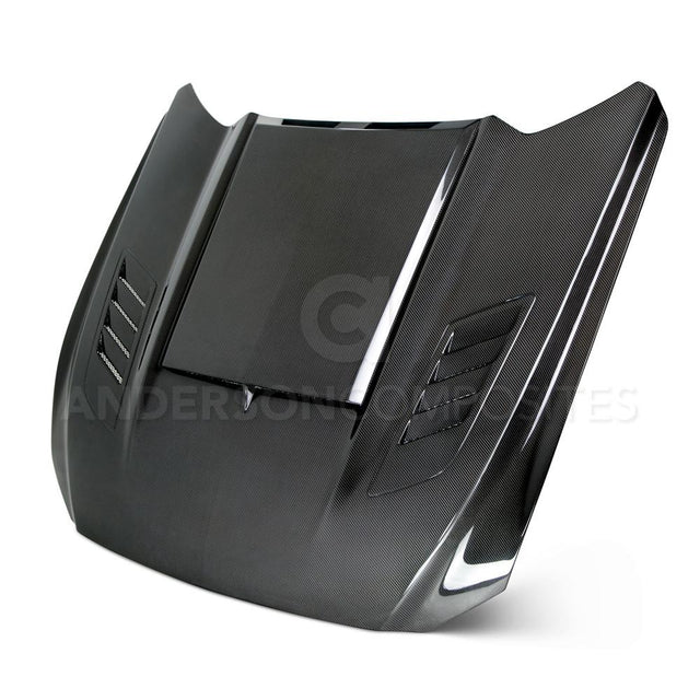 Anderson Composites AC-HD15FDMU-AB-DS Ram Air Double Sided Carbon Fiber Hood For 2015-2017 Ford Mustang Anderson Composites Hood  AXOPROS