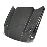 Anderson Composites AC-HD15FDMU-CJ-DS Type-CJ Double Sided Carbon Fiber 3 Inch Cowl Hood For 2015-2017 Ford Mustang Anderson Composites Hood  AXOPROS