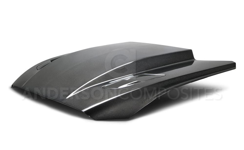Anderson Composites AC-HD15FDMU-CJ-DS Type-CJ Double Sided Carbon Fiber 3 Inch Cowl Hood For 2015-2017 Ford Mustang Anderson Composites Hood  AXOPROS