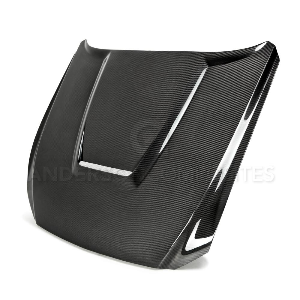 Anderson Composites AC-HD15FDMU-GR-DS Type-GR (GT350 Style) Double Sided Carbon Fiber Hood For 2015-2017 Ford Mustang Anderson Composites Hood  AXOPROS