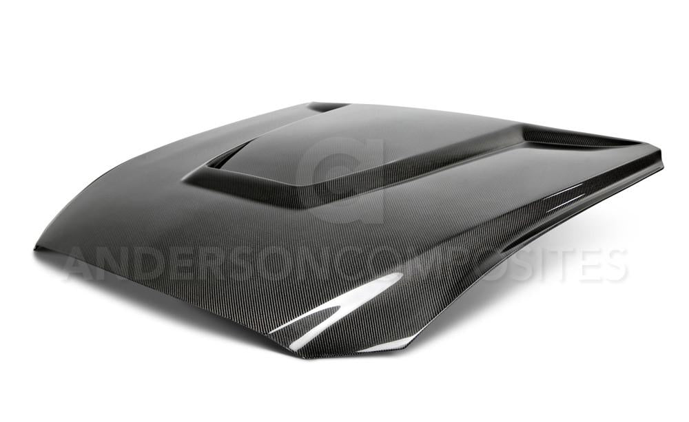 Anderson Composites AC-HD15FDMU-GR-DS Type-GR (GT350 Style) Double Sided Carbon Fiber Hood For 2015-2017 Ford Mustang Anderson Composites Hood  AXOPROS