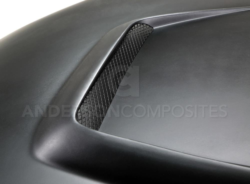 Anderson Composites AC-HD15FDMU-GR-GF Type-GR (GT350 Style) Fiberglass Hood For 2015-2017 Ford Mustang Anderson Composites Hood  AXOPROS
