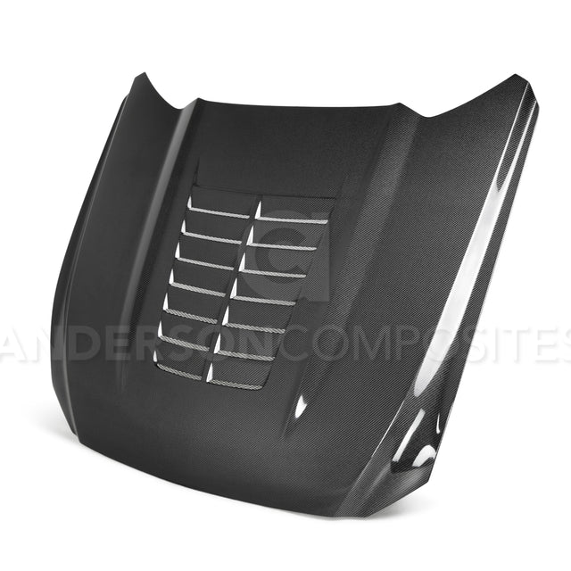 Anderson Composites AC-HD15FDMU-GT5-DS Type-GT5 Double Sided Carbon Fiber Hood For 2015-2017 Ford Mustang Anderson Composites Hood  AXOPROS