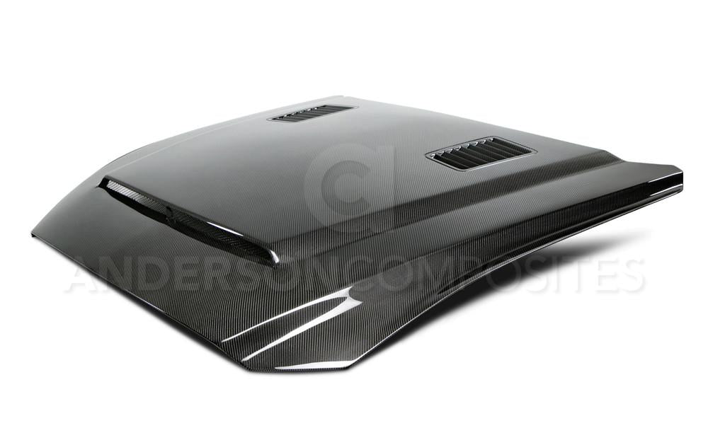 Anderson Composites AC-HD15FDMU-SN-DS Type-SN Double Sided Carbon Fiber Hood For 2015-2017 Ford Mustang Anderson Composites Hood  AXOPROS