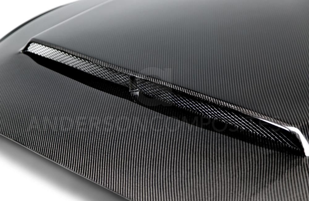 Anderson Composites AC-HD15FDMU-SN-DS Type-SN Double Sided Carbon Fiber Hood For 2015-2017 Ford Mustang Anderson Composites Hood  AXOPROS