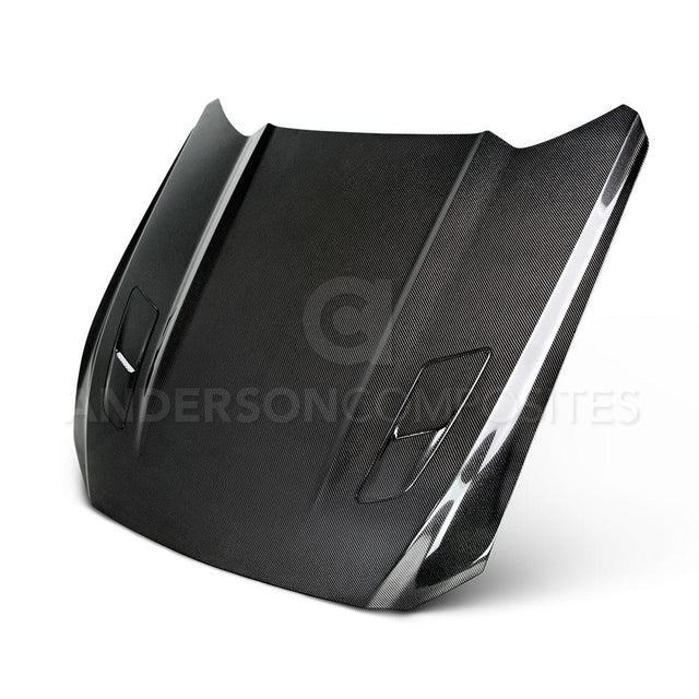 Anderson Composites AC-HD15FDMUGT-OE-DS Type-OE (GT Style With Hood Vents)  Double Sided Carbon Fiber Hood For 2015-2017 Ford Mustang Anderson Composites Hood  AXOPROS