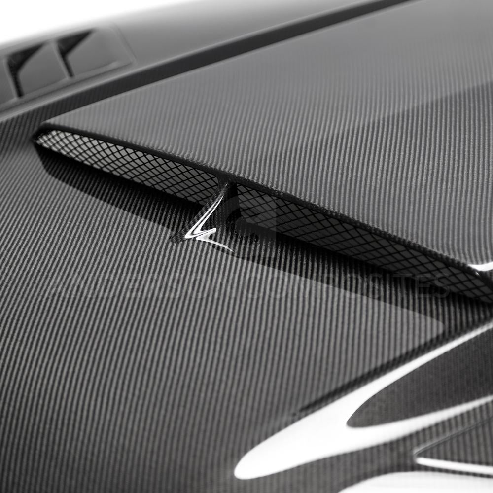 Anderson Composites AC-HD18FDMU-AB-DS Type-AB Ram Air Double Sided Carbon Fiber Hood For 2018-2020 Ford Mustang Anderson Composites Hood  AXOPROS