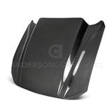 Anderson Composites AC-HD18FDMU-CJ-DS Type-CJ Double Sided Carbon Fiber 4 Inch Cowl Hood For 2018-2020 Ford Mustang Anderson Composites Hood  AXOPROS