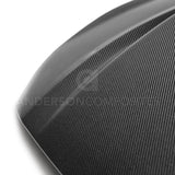 Anderson Composites AC-HD18FDMU-CJ-DS Type-CJ Double Sided Carbon Fiber 4 Inch Cowl Hood For 2018-2020 Ford Mustang Anderson Composites Hood  AXOPROS