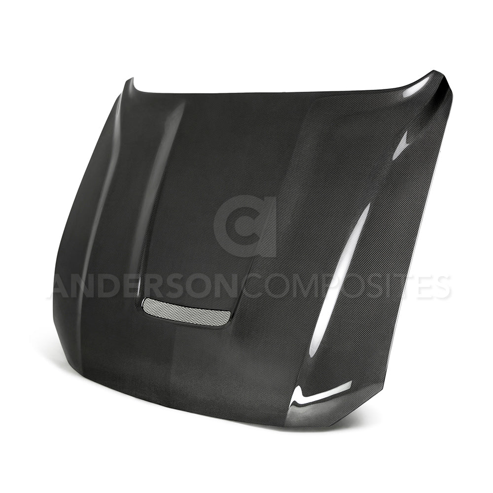 Anderson Composites AC-HD18FDMU-GR-DS Type-GR (GT350 Style) Double Sided Carbon Fiber Hood For 2018-2020 Ford Mustang Anderson Composites Hood  AXOPROS