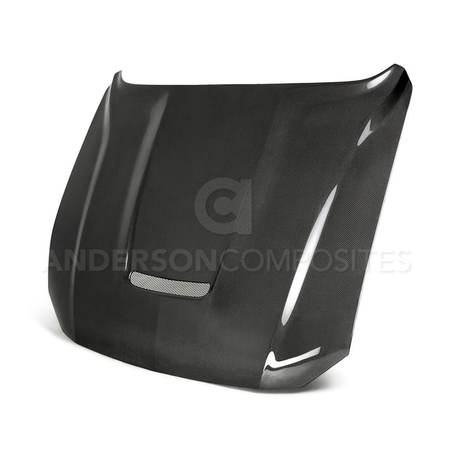 Anderson Composites AC-HD18FDMU-GR-DS Type-GR (GT350 Style) Double Sided Carbon Fiber Hood For 2018-2020 Ford Mustang Anderson Composites Hood  AXOPROS