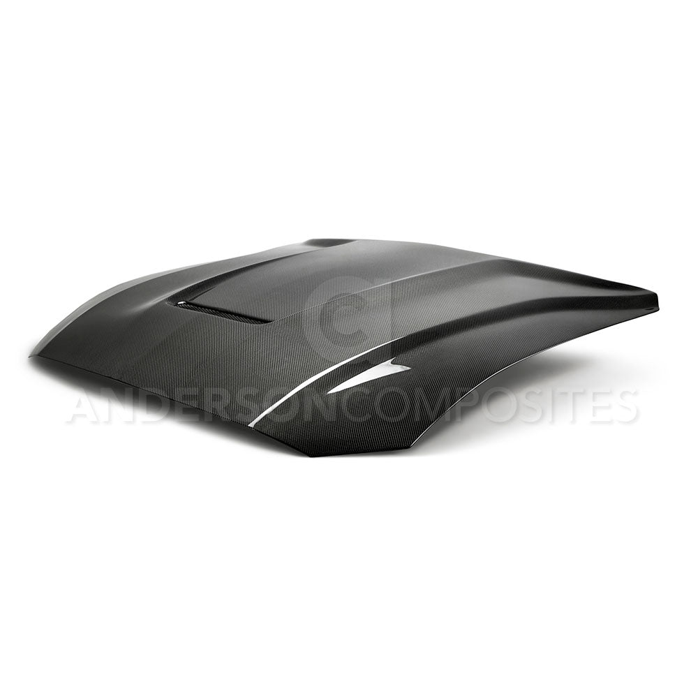 Anderson Composites AC-HD18FDMU-GR-DS Type-GR (GT350 Style) Double Sided Carbon Fiber Hood For 2018-2020 Ford Mustang Anderson Composites Hood  AXOPROS