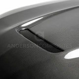 Anderson Composites AC-HD18FDMU-GR-DS Type-GR (GT350 Style) Double Sided Carbon Fiber Hood For 2018-2020 Ford Mustang Anderson Composites Hood  AXOPROS