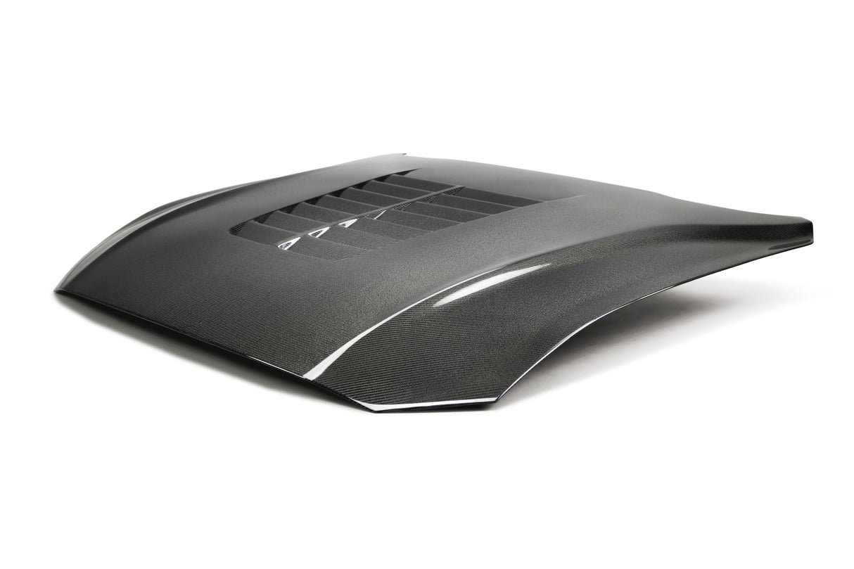 Anderson Composites AC-HD18FDMU-GT5-DS Type-GT5 Double Sided Carbon Fiber Hood For 2018-2020 Ford Mustang Anderson Composites Hood  AXOPROS