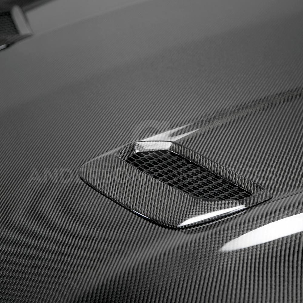 Anderson Composites AC-HD18FDMU-OE-DS Type-OE Double Sided Carbon Fiber Hood For 2018-2020 Ford Mustang Anderson Composites Hood  AXOPROS