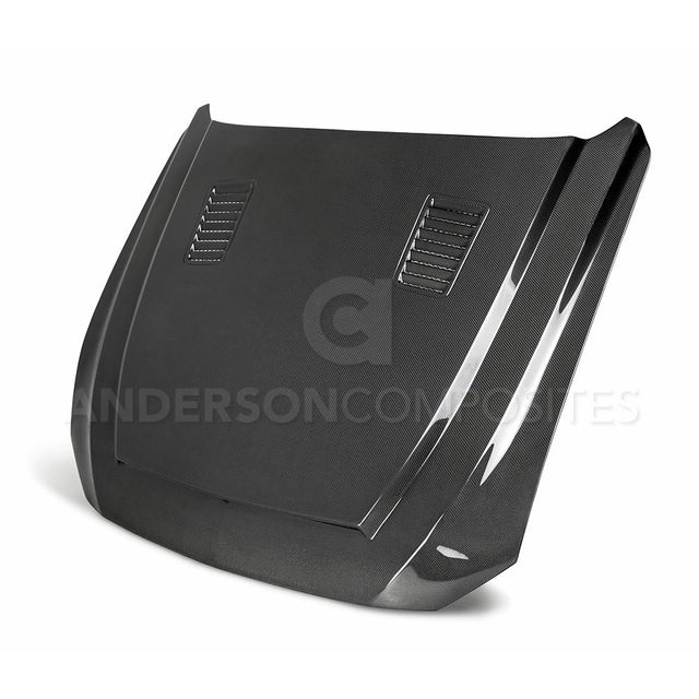 Anderson Composites AC-HD18FDMU-SN-DS Type-SN Double Sided Carbon Fiber Hood For 2018-2020 Ford Mustang Anderson Composites Hood  AXOPROS