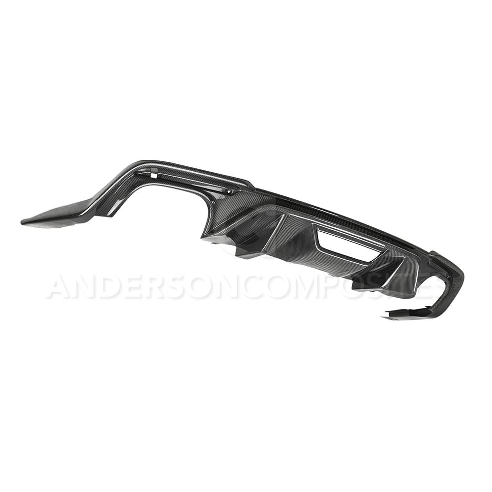 Anderson Composites AC-RL18FDMU-AO Type-OE Carbon Fiber Quad Tip Rear Valance For 2018-2020 Ford Mustang Anderson Composites Valance Panel  AXOPROS