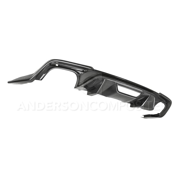 Anderson Composites AC-RL18FDMU-AO Type-OE Carbon Fiber Quad Tip Rear Valance For 2018-2020 Ford Mustang Anderson Composites Valance Panel  AXOPROS