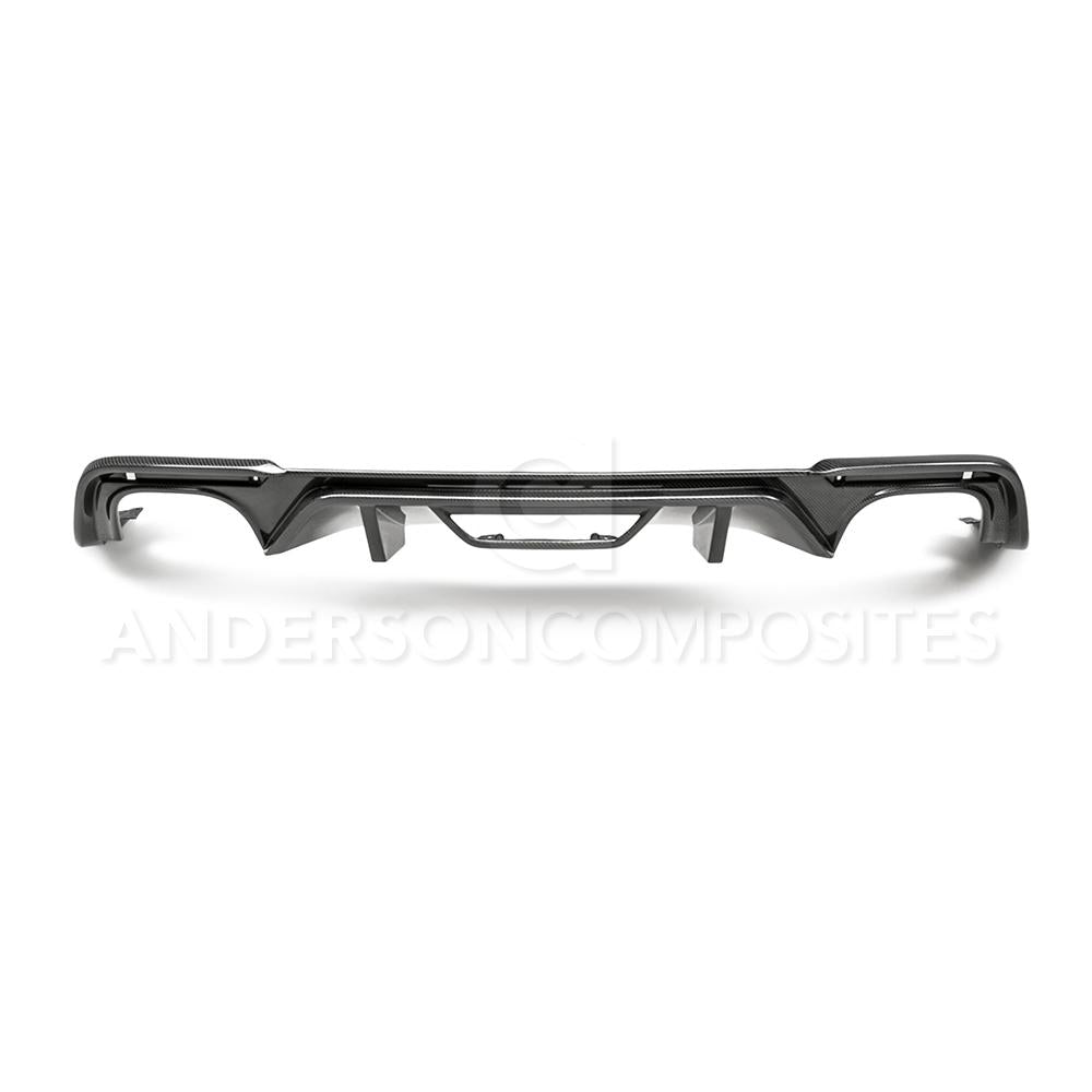 Anderson Composites AC-RL18FDMU-AO Type-OE Carbon Fiber Quad Tip Rear Valance For 2018-2020 Ford Mustang Anderson Composites Valance Panel  AXOPROS