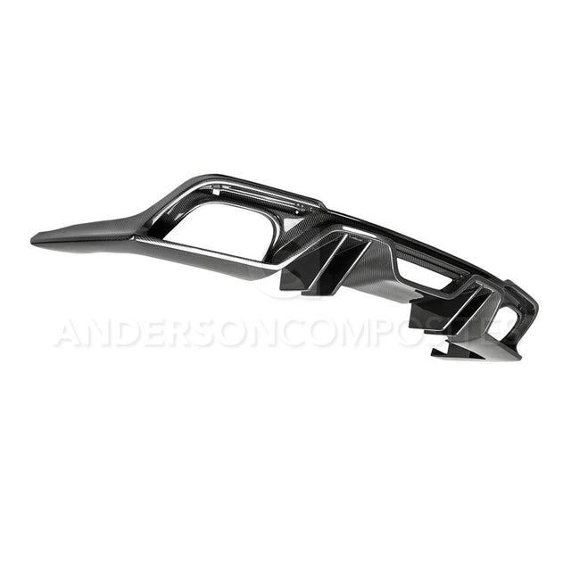 Anderson Composites AC-RL18FDMU-AR Type-AR Carbon Fiber Quad Tip Rear Valance For 2018-2020 Ford Mustang Anderson Composites Valance Panel  AXOPROS
