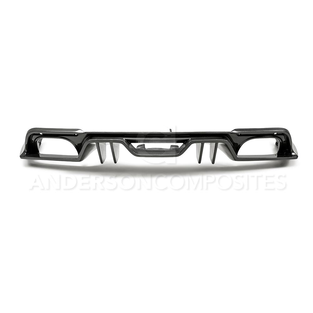 Anderson Composites AC-RL18FDMU-AR Type-AR Carbon Fiber Quad Tip Rear Valance For 2018-2020 Ford Mustang Anderson Composites Valance Panel  AXOPROS