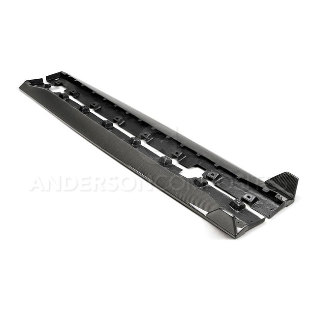 Anderson Composites AC-SS15FDMU-GR Type-GR (GT350 Style) Carbon Fiber Side Rocker Panel Splitter For 2015-2020 Ford Mustang Anderson Composites Side Skirt  AXOPROS