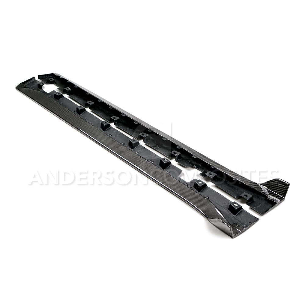 Anderson Composites AC-SS15MU350 Carbon Fiber Rocker Panels For 2015-2020 Ford Mustang Shelby GT350 & GT350R Anderson Composites Side Skirt  AXOPROS