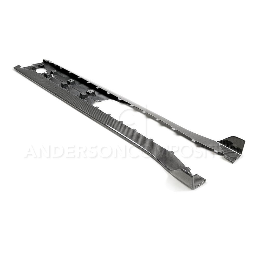 Anderson Composites AC-SS20FDMU500 Carbon Fiber Rocker Panel Splitters For 2020-2021 Ford Mustang Shelby GT500 Anderson Composites Side Skirt  AXOPROS