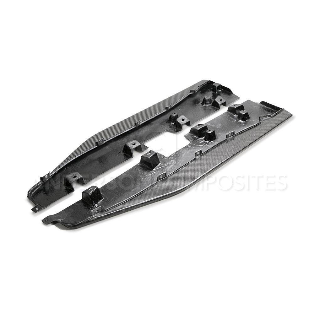 Anderson Composites AC-SX20FDMU500 Carbon Fiber Side Splitter Extensions For 2020-2021 Ford Mustang Shelby GT500 Anderson Composites Side Skirt  AXOPROS