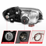 ANZO 00-04 Toyota Tundra (Fits Reg/Acc Cab Only) Crystal Headlights w/Light Bar Black w/Corner Light ANZO Headlights  AXOPROS