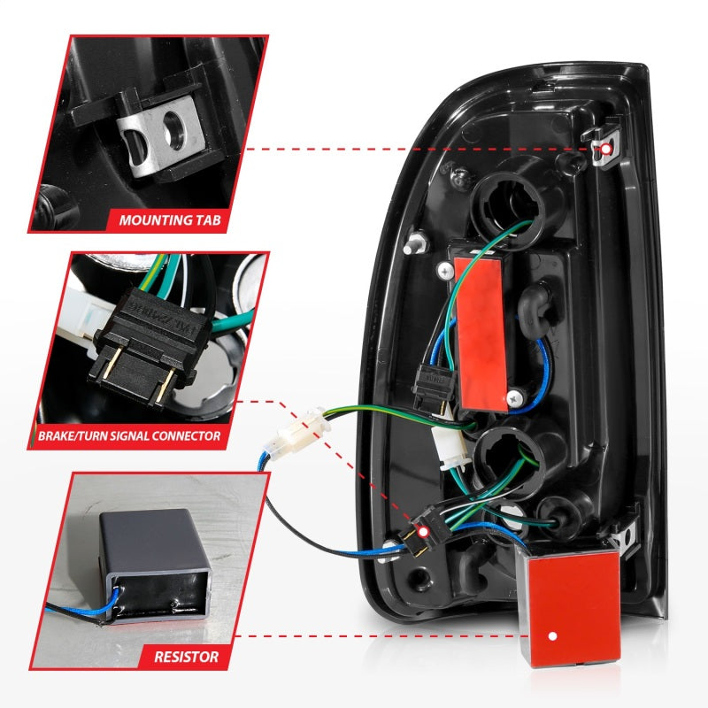 ANZO 00-06 Toyota Tundra (Std. Bed/Reg Cab) LED Taillights w/Light Bar Black Housing Smoke Lens ANZO Tail Lights  AXOPROS