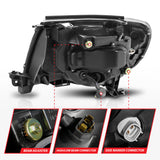 ANZO 05-11 Toyota Tacoma Projector Headlights w/Light Bar Switchback Black Housing ANZO Headlights  AXOPROS